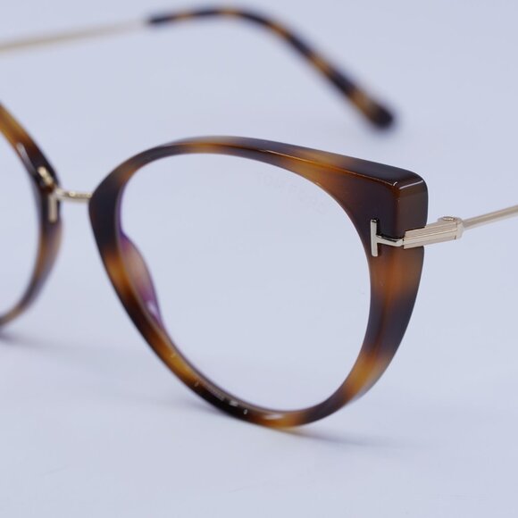 Tom Ford FT5815-B 053 Eyeglasses Havana/Gold 54mm Cat Eye Frame - Picture 2 of 11